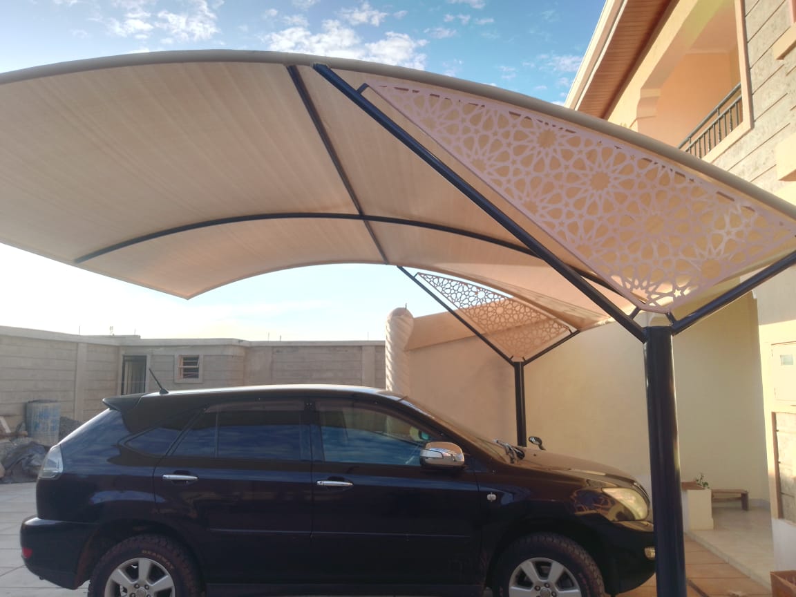 Curved Roof Car Shade - Double Car (5.5m × 5m)